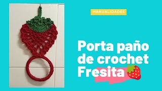 🔴 Porta paño de Cocina FRESA crochet fresa diy youtube [upl. by Inamik]