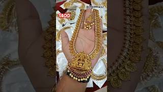 One gram gold jewellery at wholesale pricelong haram full stock available now shorts jewellery [upl. by Anieral]