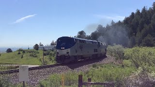 Amtrak 83 leads California Zephyr at Arvada Colorado by big 10 curve [upl. by Tegan]