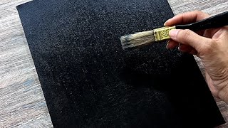 Fascinating landscape on black canvas  Acrylic painting techniques for beginners [upl. by Baecher]