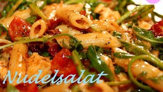 Mediterraner Nudelsalat mit Tomaten  Italienischer Nudelsalat [upl. by Rehtnug]