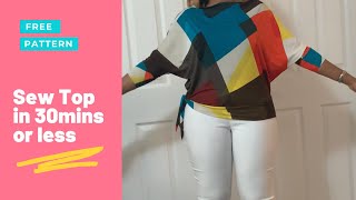 Quick and Easy Dolman Sleeve Knit Top Batwing Tshirt  Pattern Drafting Cutting and Sewing [upl. by Arimlede644]