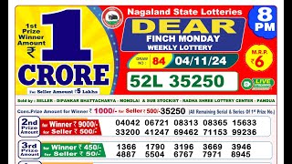 LIVE Latest Lottery Sambsd 8pm todays 04112024 Result  Nagaland State Lottery [upl. by Atikat847]