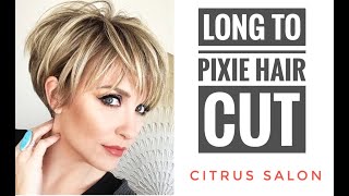 GIRLS LONG TO SHORT PIXIE HAIR CUT MAKEOVER [upl. by Kirsch]