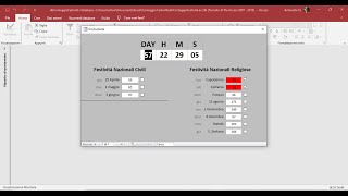 DataBase Calendario Festività Parte Terza Con Orologio Conta Giorni [upl. by Sletten]