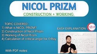 NICOL PRISM । Construction and Working । EM Theory । Bsc physics । HindiEnglish [upl. by Lovato]