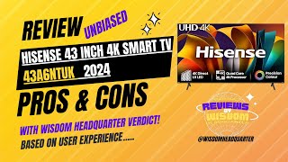 Review l Hisense 43 Inch 4K Smart TV 43A6NTUK l Hisense 55 inch 4k tv a6 series review hisensetv [upl. by Duahsar788]