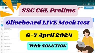 Oliveboard Live Mock Test CGL Prelims 67 April 2024Ankita Shukla ssc ssccgl2024 [upl. by Aninahs]