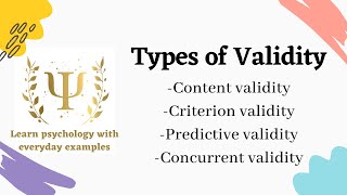 Types of validity  Psychological testing [upl. by Stefan]