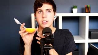 ASMR Male Whisper ☼ Eating Lemon Sorbet Icecream ☼ Binaural EartoEar Whispering [upl. by Bettzel]