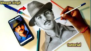 bhagat singh drawing  how to draw bhagat singh  bhagat singh drawing step by step 🙂 [upl. by Gunther]