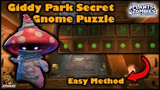 Giddy Park Secret Gnome Puzzle Easy Solving Method  PvZ Battle For Neighborville [upl. by Wrdna]