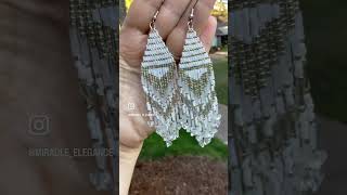 White fringe earrings making [upl. by Yecnahc]