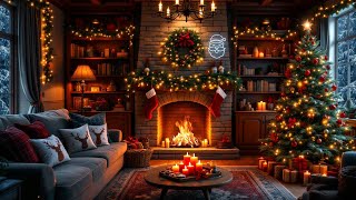 Cozy Christmas Ambience 🎄 Christmas Piano Instrumental Music with Crackling Fireplace to Relax [upl. by Amandi]