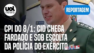 CPI do 81 Mauro Cid chega fardado e sob escolta da Polícia do Exército para prestar depoimento [upl. by Ned468]