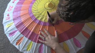 Time Lapse Painting  Paper Parasol Wedding Decorations [upl. by Aicilyhp]