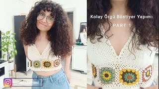 Örgü Büstiyer Yapımı Part 1 diy bustiyer bralet [upl. by Arihsan]