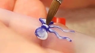 Bows 3D Acrylic Nail Art Tutorial Video by Naio Nails [upl. by Chapland]