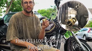 Overheating Motorcycle Replace Cooling Fan Sensor Switch on a 1980 GL1100 Goldwing [upl. by Siri]