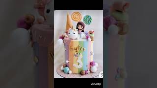 Full fondant cake designscute cake ideas for birthday [upl. by Yngad]