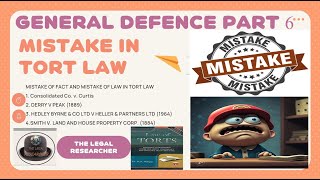 MISTAKE OF FACT AND MISTAKE OF LAW II  GENERAL DEFENCE IN TORT PART 6 II BANGIA thelegalresearcher [upl. by Ydnyl571]