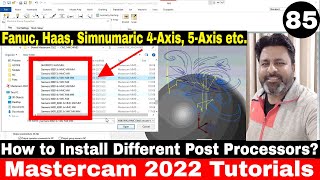 Mastercam 2022 Post Processor Installation  Mastercam Post process  Mastercam 2022 Hindi tutorial [upl. by Ahsia]