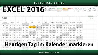 Heutigen Tag im Kalender markieren Excel [upl. by Broek395]