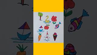 How to draw with number1 to 10number drawingstep by step drawingdrawingnumberdrawing shorts [upl. by Hannavahs]