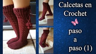 CALCETAS O MEDIAS en crochet PASO A PASO 1 de 3 [upl. by Aihcropal]