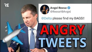 Pete Buttigieg Reads Angry Airline Tweets [upl. by Oicor]