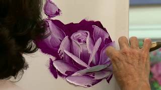 Painting Roses in Oil with a Palette Knife in 3 Easy Steps [upl. by Einram]