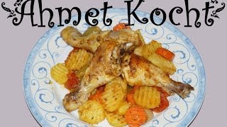 Rezept Hühnerschenkel im Backofen  AhmetKocht  kochen  Folge 75 [upl. by Reneta]