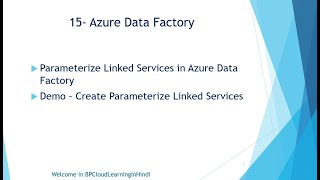 15 Parameterize Linked Services in Azure Data Factory in Hindi [upl. by Neeham]