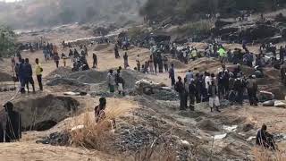 Alluvial gold rush in Mazoe river Zimbabwe [upl. by Frey]