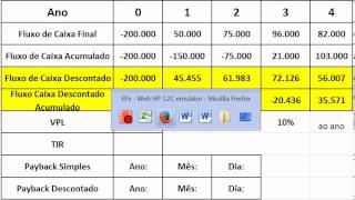 Calculando o VPL TIR e Paybacks  Exemplo Completo [upl. by Von]