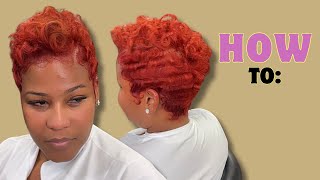 How to Curls and Finger waves  Black Women Short Cut [upl. by Enrol710]