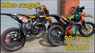 Bidalot 90cc wr VS 88cc stage6 wheelies and more 100 20hp [upl. by Sanjiv981]