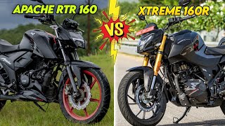 Tvs Apache RTR 160 4v VS Hero Xtreme 160r 4v🔥ll Price amp Features ll Comparison Video ll [upl. by Mendelson420]