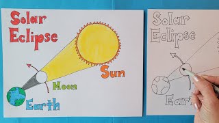 How to draw the solar eclipse easy step by step artmakeslifemeri [upl. by Pouncey528]