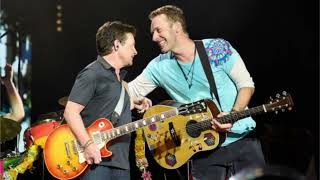 Chris Martin Says Playing Music with Michael J Fox Is So Trippy Like Being 7 and Being in Heave [upl. by Aierdna]