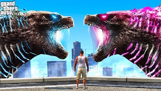 NEW EMPIRE GODZILLA VS GODZILLA Fight in GTA 5 The New Empire Attack Franklin  Gta 5 Tamil [upl. by Bisset]