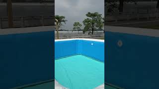 Installation of IPOOlGO inflatable above ground pool 165135ft size [upl. by Akelam]