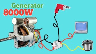 I make 8000W Infinity Energy 240V Electricity Generator At home  How to make generator [upl. by Rihsab861]