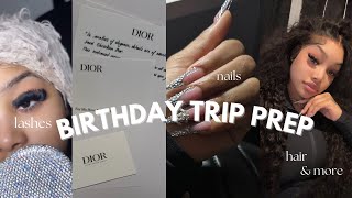 BIRTHDAY TRIP PREP  lashes nails hair shopping  more  Riya Royale [upl. by Geehan]