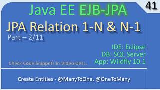 JPA 1 To Many  Part 2  Employee Job Entities  JavaEE EJB JPA Tutorials 41 [upl. by Keven142]