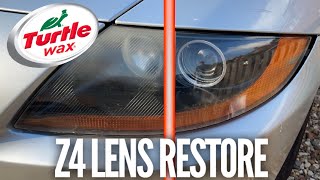 Headlight lens restoration on my Z4 How to use Turtlewax kit [upl. by Auhsuoj226]