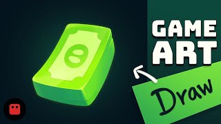 Game asset painting  Money icon  How to draw gameart [upl. by Yrneh]