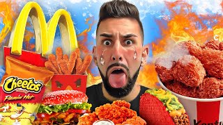 Eating The SPICIEST FOOD From Every FAST FOOD Restaurant [upl. by Aubreir337]