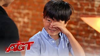 Shorts  Shoji Gets Emotional During Shin Lim Surprise  Americas Got Talent 2021 [upl. by Abshier]