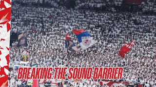 More than 20000 Crvena zvezda fans breaking the sound barrier in Štark Arena against Partizan [upl. by Naliorf]